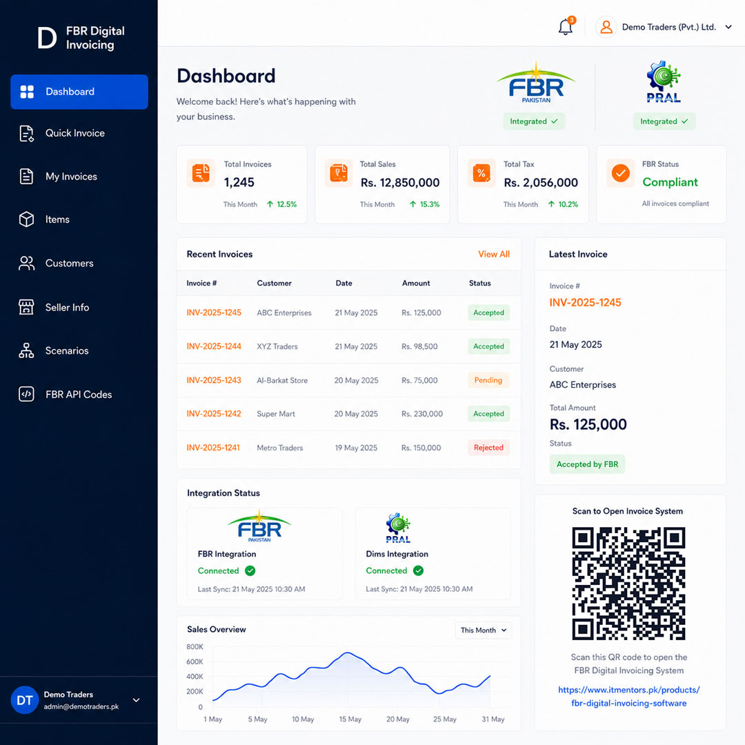 FBR PRAL Digital Invoicing Software Interface